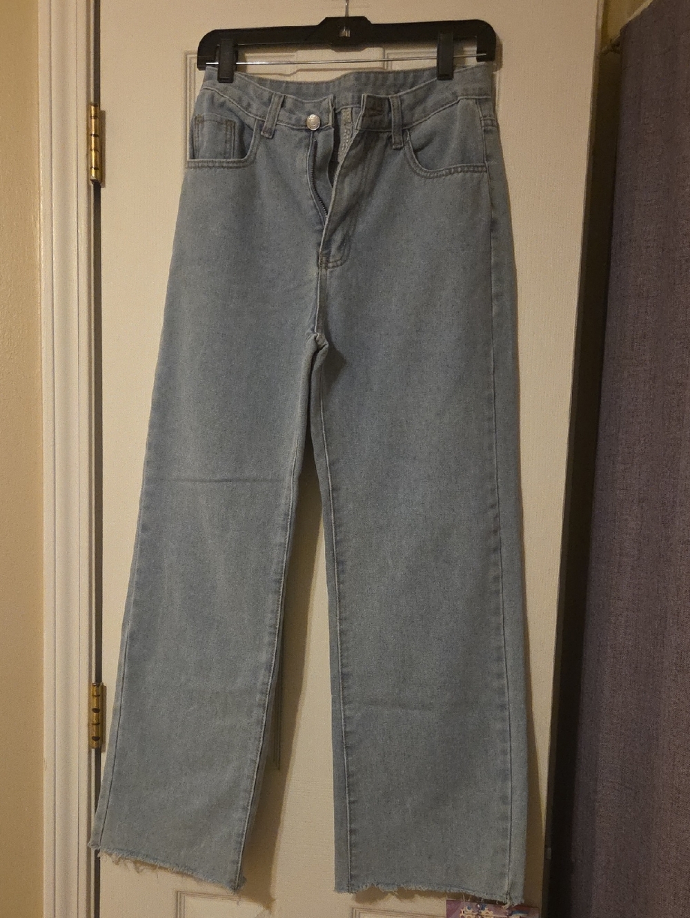SHEIN Light Wash High-Rise Straight Leg Jeans
